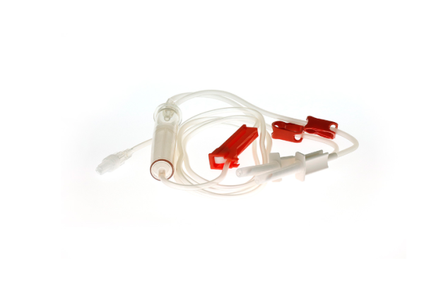 transfusion set 180cm, 2 x spike, dehp free pvc