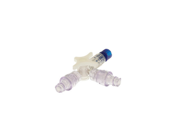 3 way stopcock with 2 x needle free connector, pvc free